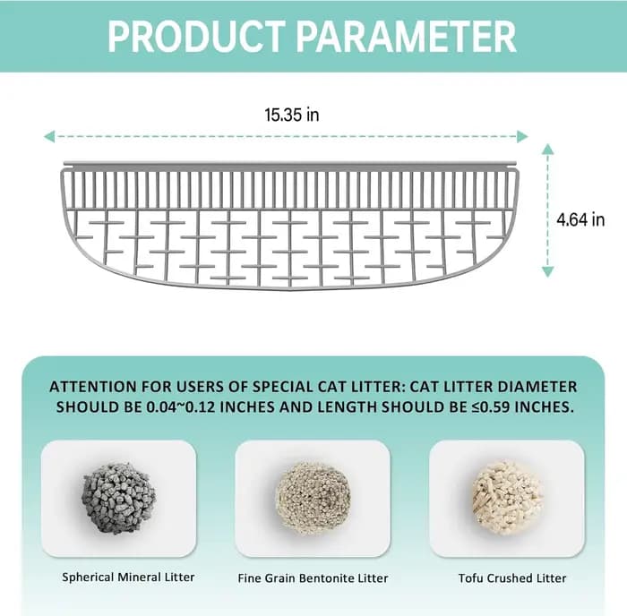 TONEPIE Accessoires pour litière automatique pour chat, Porte de bac, Pièces de rechange pour toilet