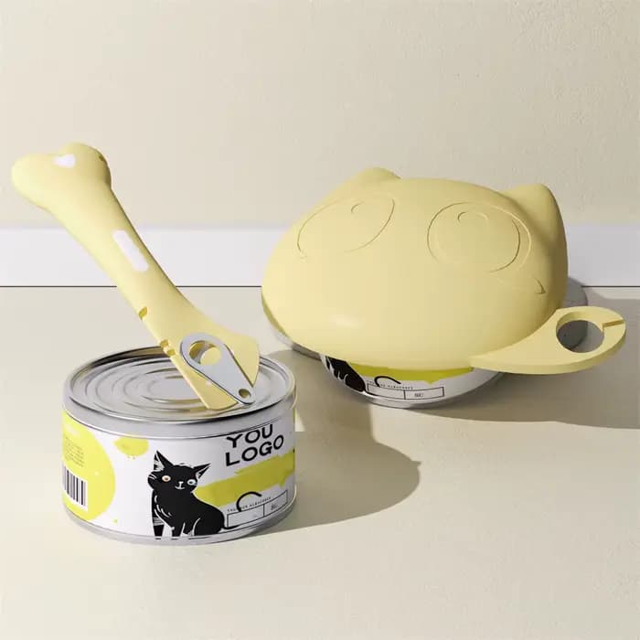 Ensemble couvercle et cuillère de nourriture pour chat en Silicone, cuillère d'alimentation multifon