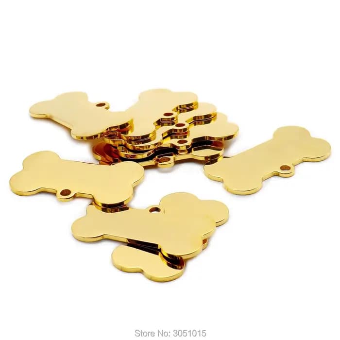 20 pièces chat chien étiquette d'identification chien personnalisé en acier inoxydable collier os an