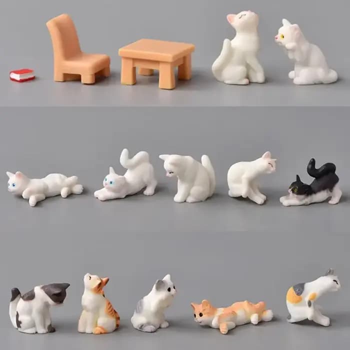 Figurine de chaton en résine