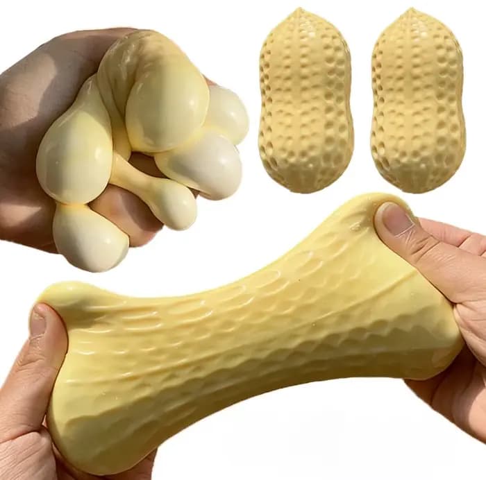 Jouet Squishy Cacahuète à Rebond Lent, Anti-Stress, Sensoriel, Décompression, Cadeau pour Adultes - Meilleure Vente