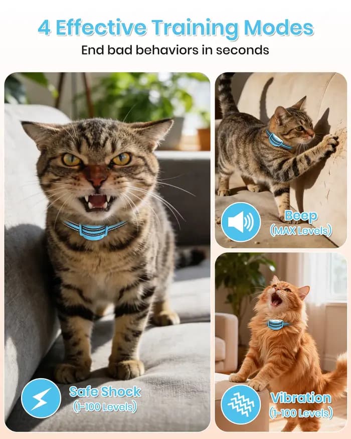 Collier anti-miaulement ultra-compact pour chats