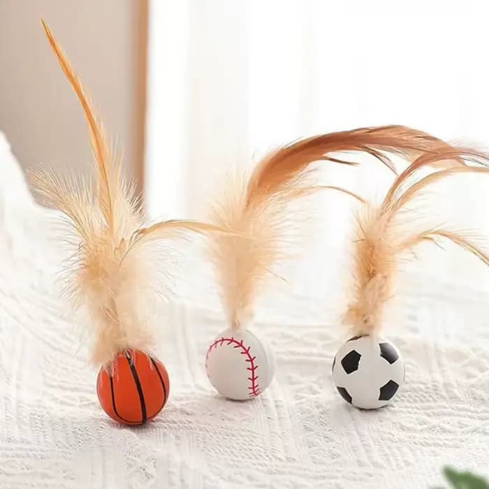 Jouets interactifs de balle de plumes de chat