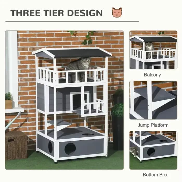 Maison pour chat d'extérieur en bois
