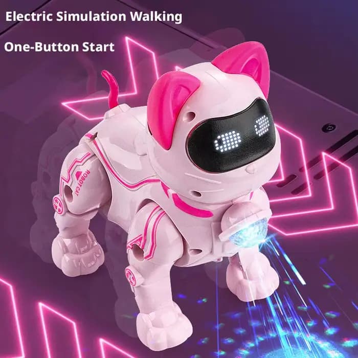 Robot chat électrique interactif avec laisse