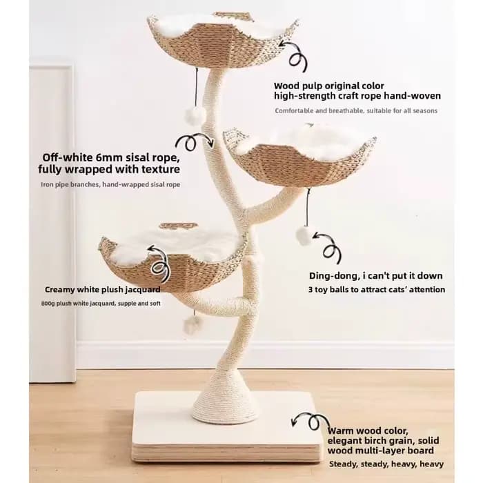 Arbre à chat en forme d'arbre tissé
