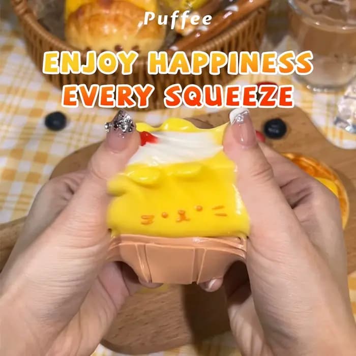 Jouet Squishy en Silicone de qualité alimentaire Kitten Cafe