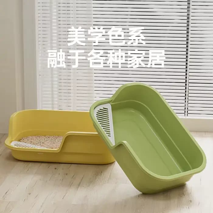 Bac à litière extra-large pour chat, toilette anti-éclaboussures pour chat, bac à litière géant semi-fermé pour chat, fournitures pour animaux de compagnie