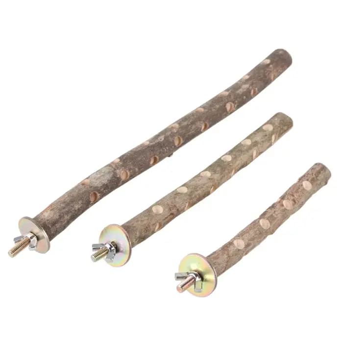 Support en bois naturel pour perroquets
