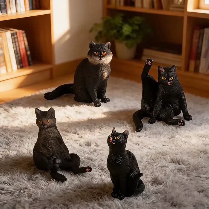 Oenux siamois Devon Rex Sphynx chat persan Kitty modèle Figurine d'action mignon décoration de la maison Collection enfants jouet cadeau