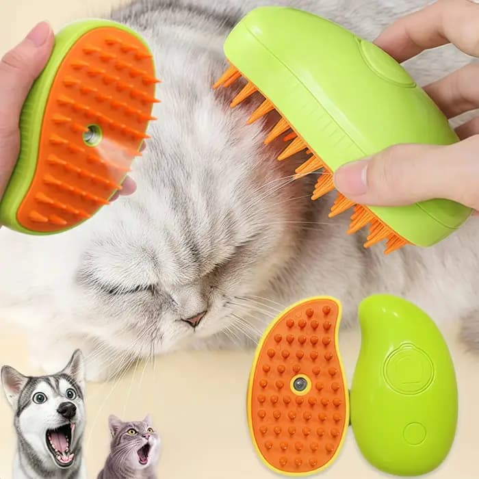 Brosse vapeur 3 en 1 pour chat, brosse à vapeur pour toilettage, pulvérisateur électrique pour Massage des chiens et des animaux de compagnie, nettoyage des cheveux, peignes de Massage