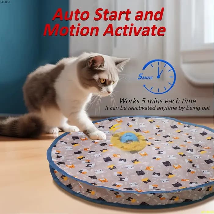 ATUBAN-Jouets électriques pour chats, cache-cache pour chaton, jouet coule activé par le mouvement, jouet d'exercice pour chats