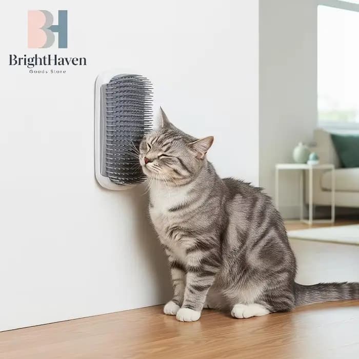Brosse de toilettage auto-nettoyante murale Corner Cat