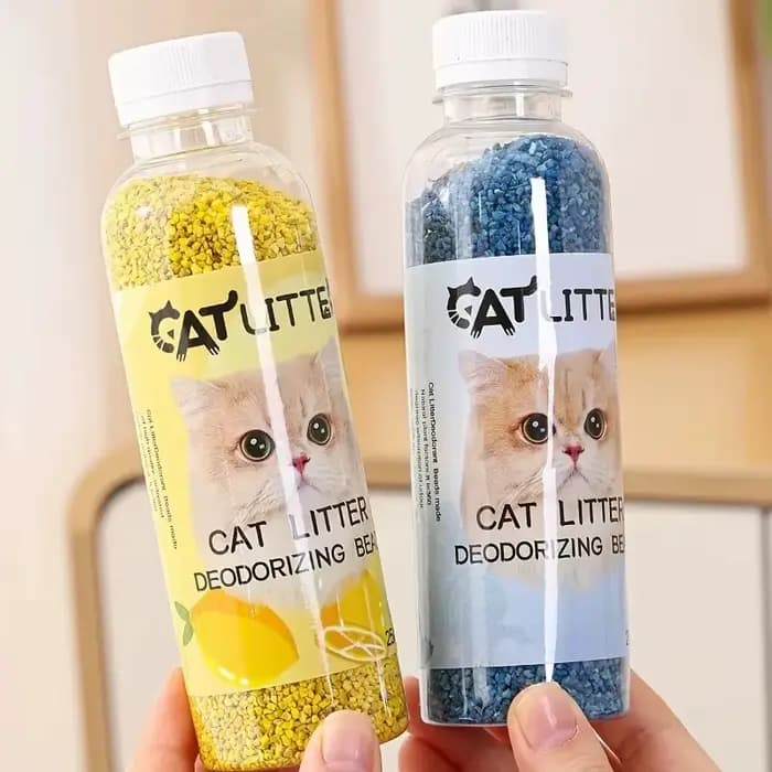 Perles désodorisantes pour litière de chat, 5 parfums, éliminateur d'odeur fort pour toilettes de chat, perles parfumées longue durée, fournitures de nettoyage pour animaux de compagnie