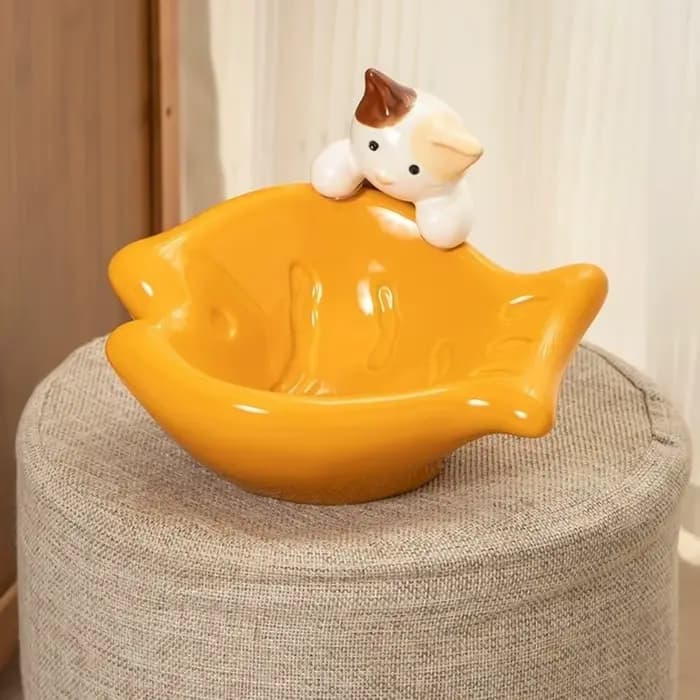 Bol en céramique pour chat motif dessin animé