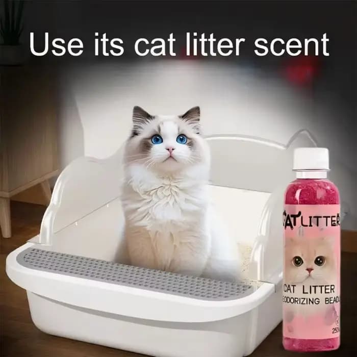 Perles désodorisantes pour litière de chat, 5 parfums, éliminateur d'odeur fort pour toilettes de chat, perles parfumées longue durée, fournitures de nettoyage pour animaux de compagnie
