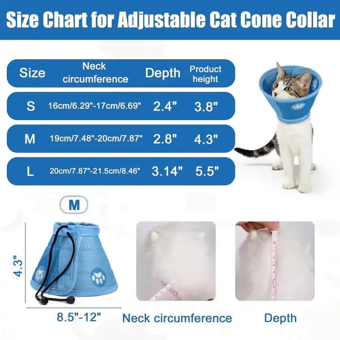 Collier conique réglable pour chat