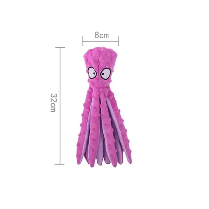 Jouet en peluche pieuvre mignon pour chien, jouet à mâcher couineur durable, jouet interactif de puzzle pour la dentition, pour petits et moyens chiens, chats, fournitures pour animaux de compagnie
