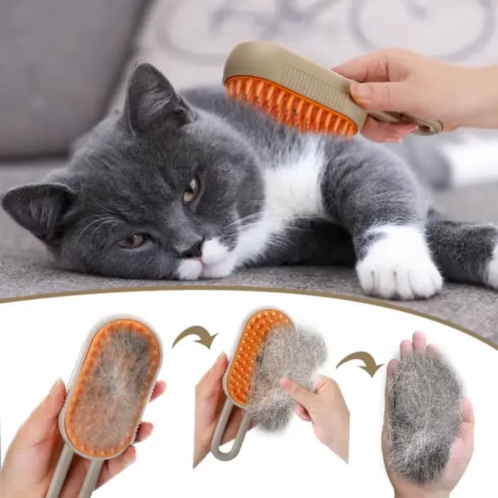 Brosse à vapeur 3 en 1 pour chat