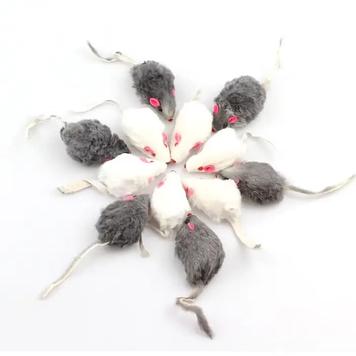 100 PC/Lot fourrure de lapin chat souris jouets animal de compagnie chaton jouant