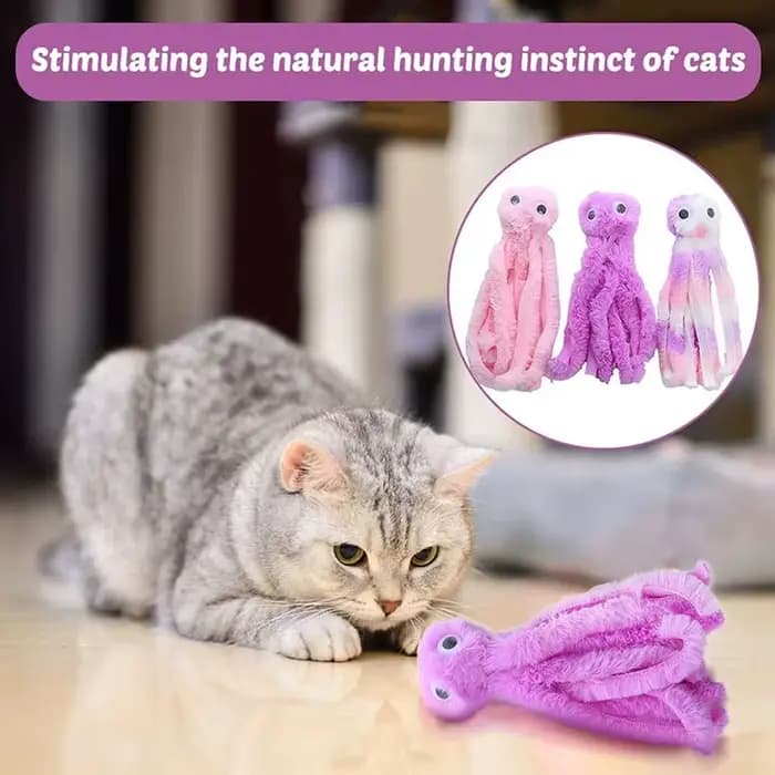 Jouets pour chat en forme de pieuvre mignons pour chatons et jeunes chats