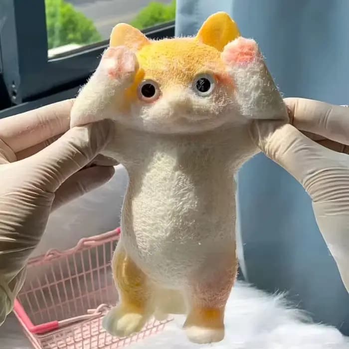 Jouet anti-Stress pour chat floqué mignon et Squishy