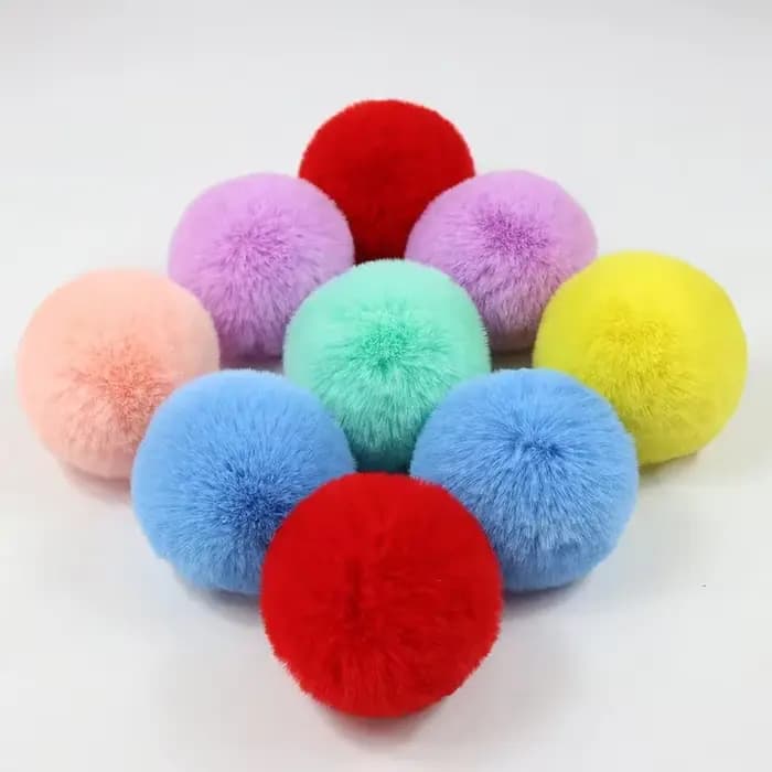 Pompons en fourrure moelleuse de 5 cm