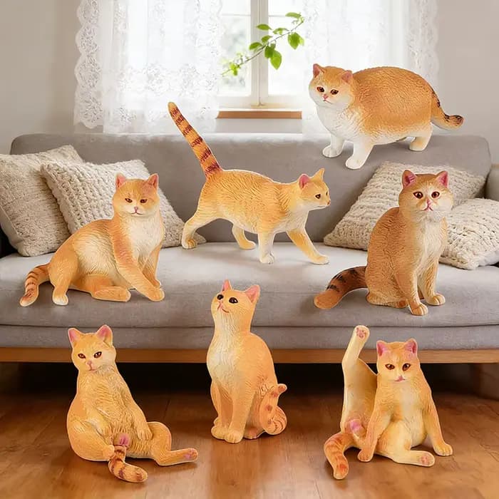 Oenux siamois Devon Rex Sphynx chat persan Kitty modèle Figurine d'action mignon décoration de la maison Collection enfants jouet cadeau
