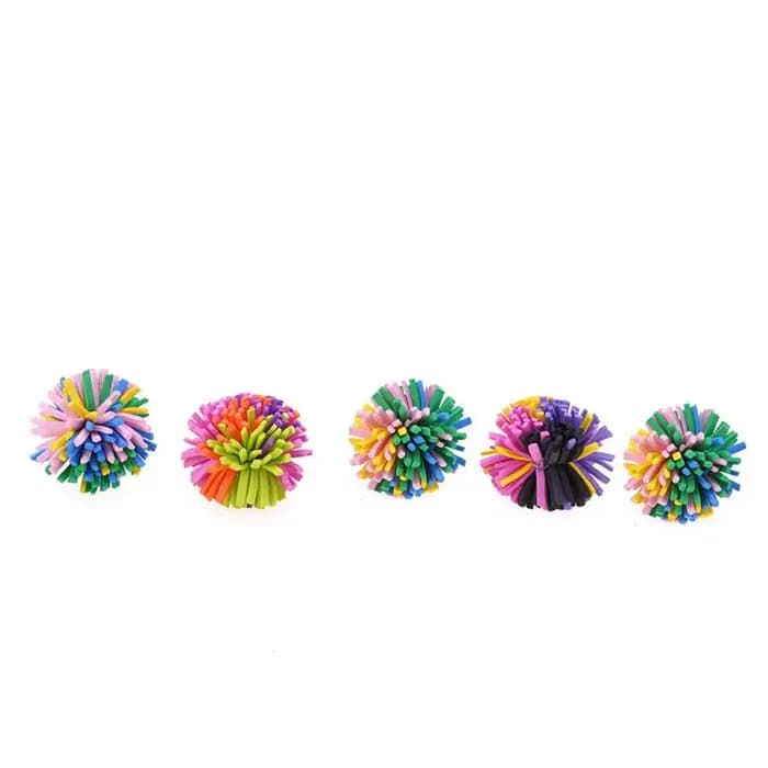 5 pièces/paquet en plastique coloré chat jouets mâcher Chase balle pour animaux de compagnie jouets pour chat chaton drôle jouer balle à bulles jouet fournitures pour animaux de compagnie YH-460875