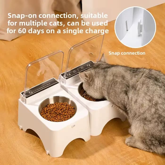 Gamelle automatique pour chat et chien avec couvercle ouvrant