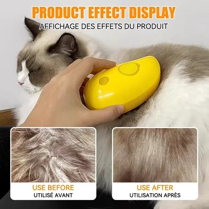 Brosse vapeur 3 en 1 pour chat, brosse à vapeur pour toilettage, pulvérisateur électrique pour Massage des chiens et des animaux de compagnie, nettoyage des cheveux, peignes de Massage