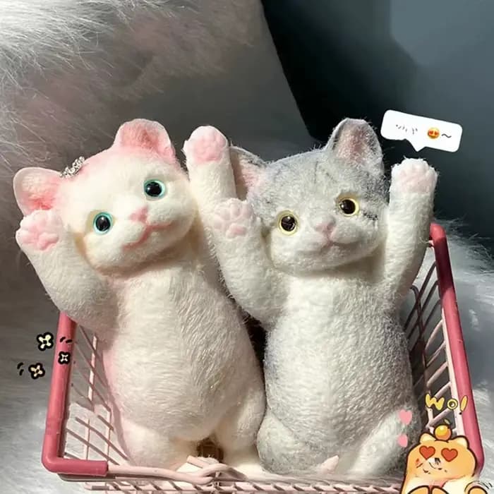 Jouet anti-Stress pour chat floqué mignon et Squishy