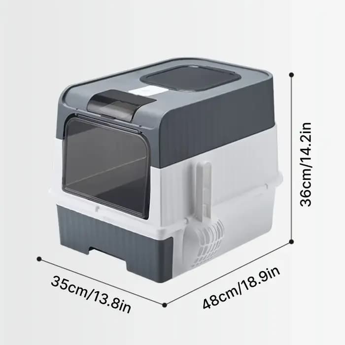 Grand pot à litière entièrement fermé pour chat