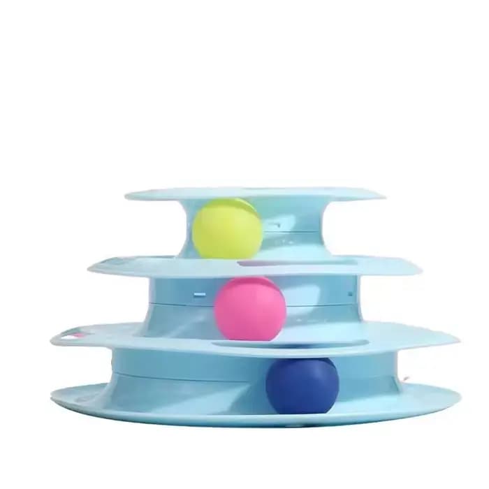 Jouet pour chat : Plateau interactif à trois niveaux avec balles