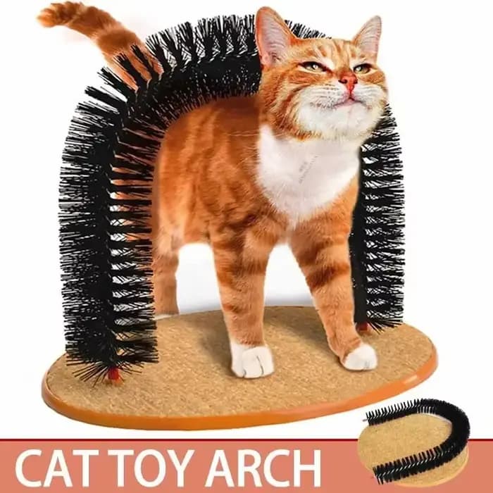 Arche de jeu pour chat avec brosse de massage et grattoir