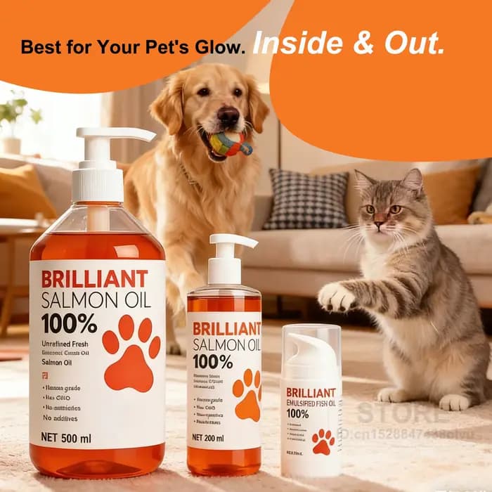 Crème Superfood Omega-3 – 500 ml 200 ml 50 ml d'huile de saumon pour animaux de compagnie pour le soin de la peau et du
