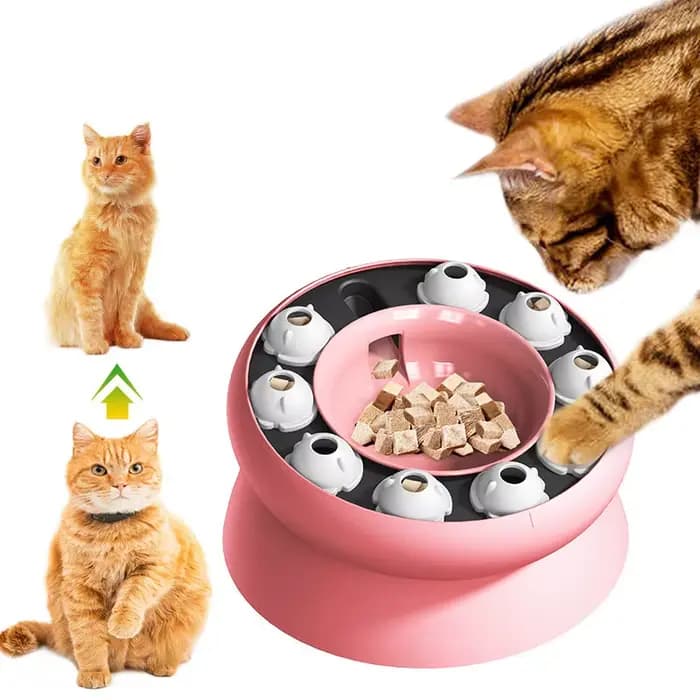 Distributeur de nourriture interactif pour chat