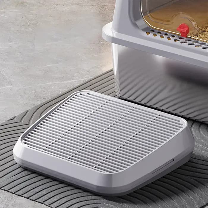 Tapis pour litière de chat anti-éclaboussures et anti-éparpillement, rampe surélevée antidérapante avec filtre pour table et bac à litière
