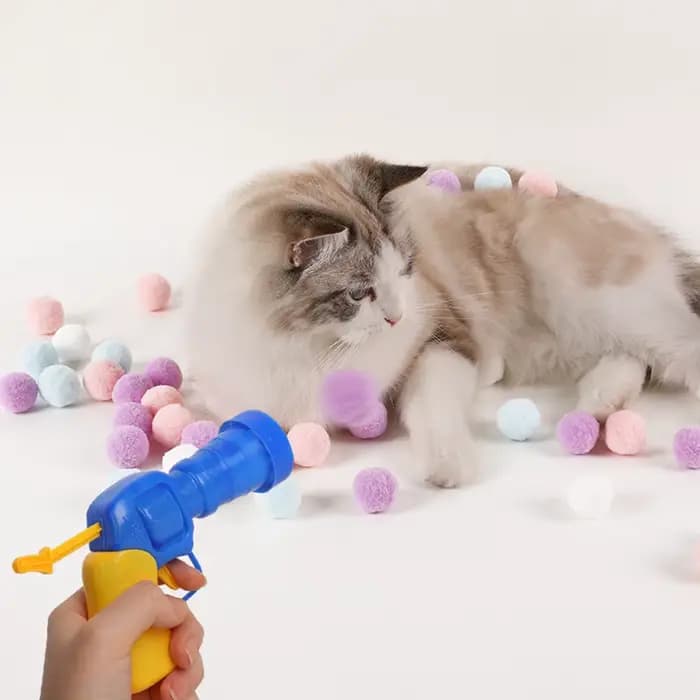 Pistolet de tir à balle en peluche pour chat