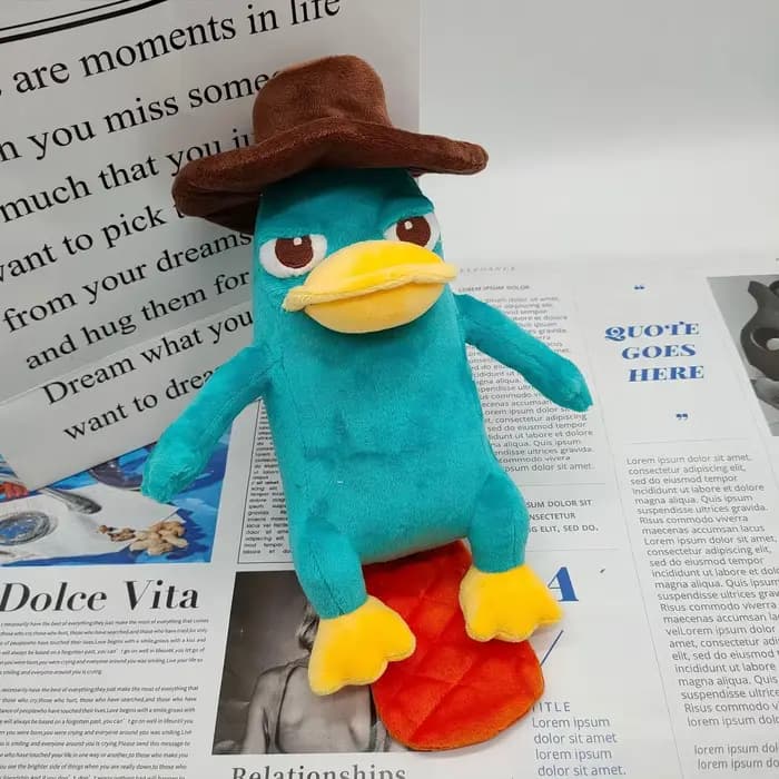 Peluche mignonne de Perry l'oiseau-chat