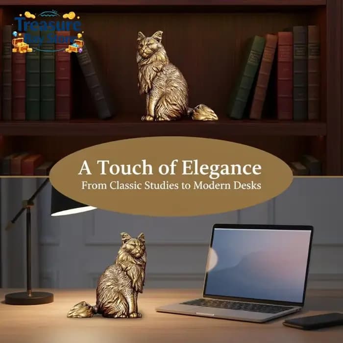 Figurines miniatures Maine Coon en laiton