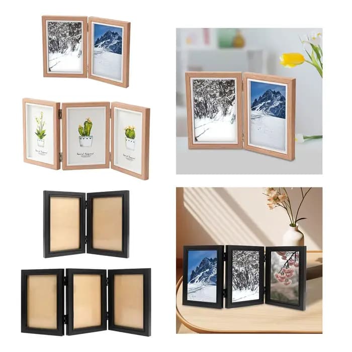 Cadre Photo à charnière pliable en bois