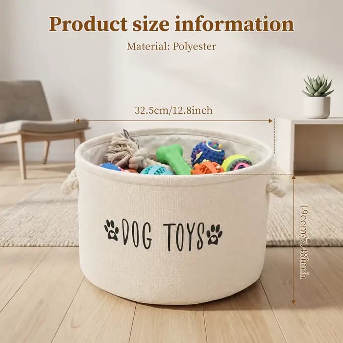Panier de rangement pour jouets d'animaux, boîte de rangement spéciale pour chiens et chats, conteneur de grande capacité, accessoires d'organisation pour animaux de compagnie
