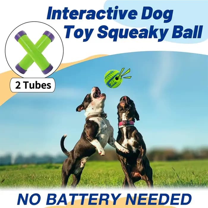 Balle Wobble Wag Giggle pour Chiens - Jouet à Mâcher Crépitant avec Picots et Son Rire
