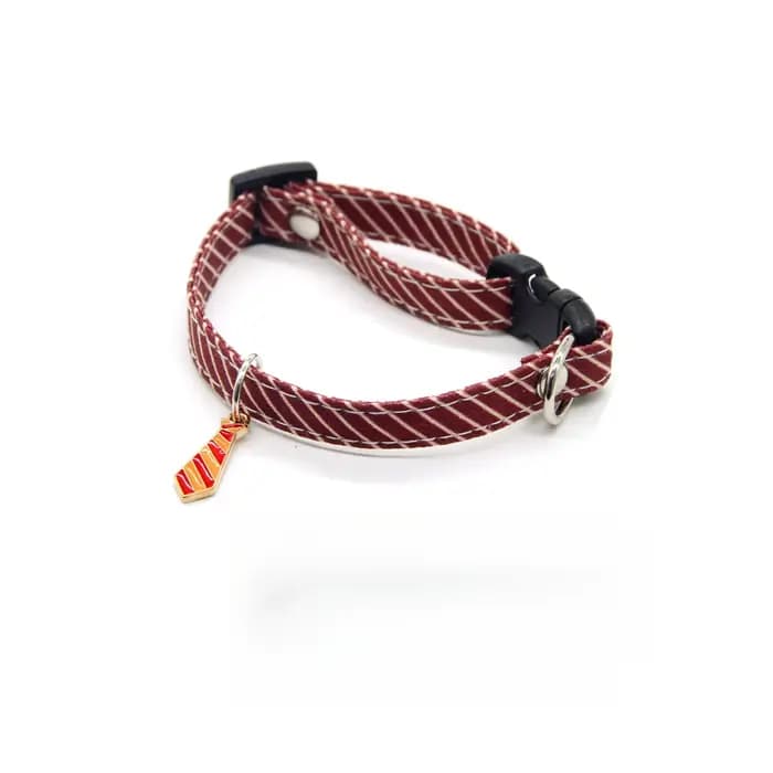 Collier pour chat à rayures avec nœud papillon