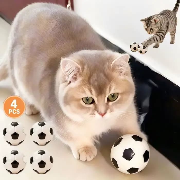 4 jouets de football pour chat