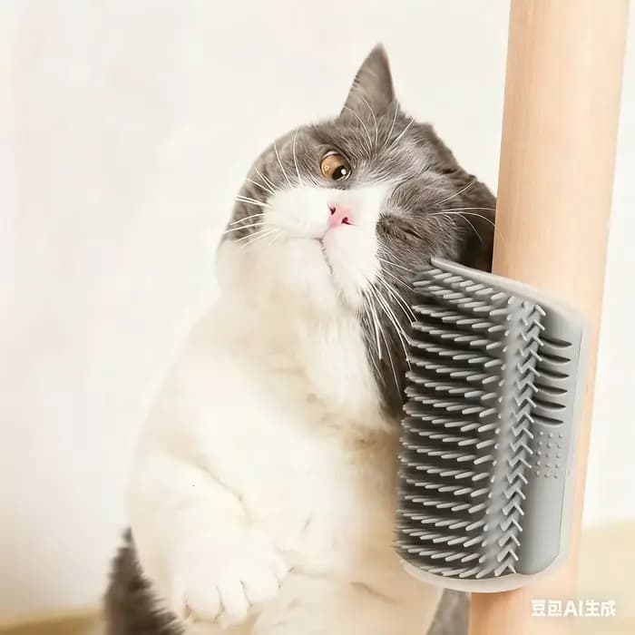 Brosse de toilettage murale pour chat