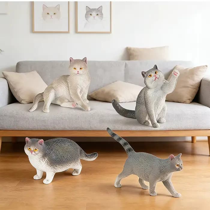 Oenux siamois Devon Rex Sphynx chat persan Kitty modèle Figurine d'action mignon décoration de la maison Collection enfants jouet cadeau
