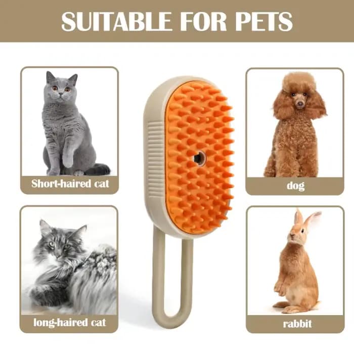 Brosse à vapeur 3 en 1 pour chat