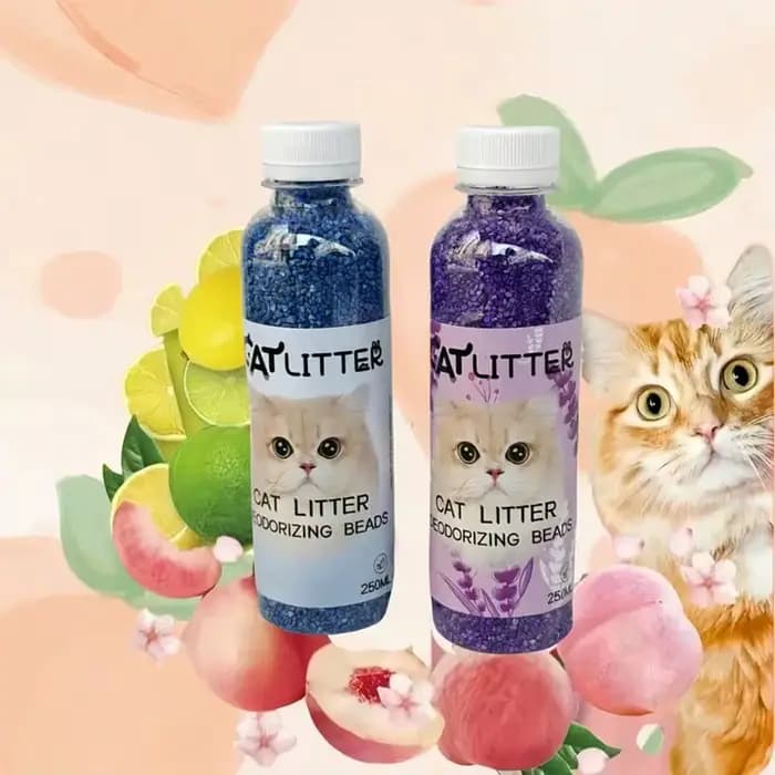 Perles désodorisantes pour litière de chat au parfum frais – Éliminateur d'odeurs naturel à base de plantes pour les environnements d'animaux propres et parfumés
